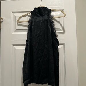 Generation Love black 100% silk and lace sleeveless top with matching shorts.